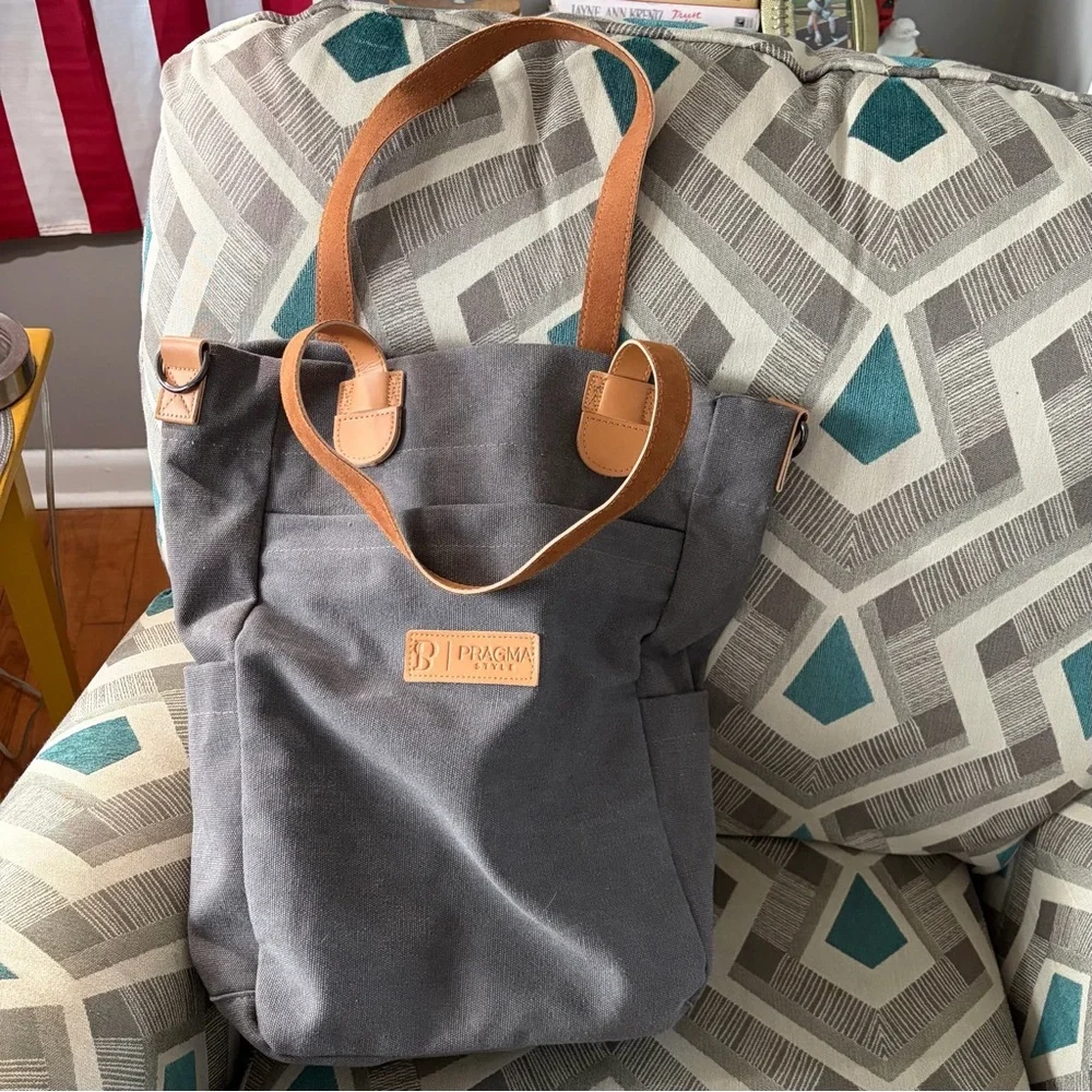 PS PRAGMA STYLE Converta Tote Backpack Multipurpose Canvas Convertible Travel